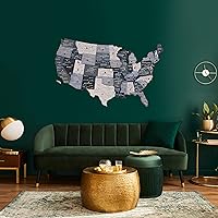 3D Wood USA Map Wall Art Large Wall Décor - United States Travel Map - Any Occasion Gift Idea - Wall Art For Home & Kitchen or Office (Large, Nordic)