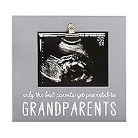 Pearhead Distressed Gray Grandparents Picture Frame, 6.75x7.25in, Ultrasound Photo Keepsake, Baby's First Christmas, Holiday Gift Idea