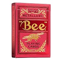 Bee MetalLuxe™ Playing Cards - Red Foil Diamond Back, Standard Index