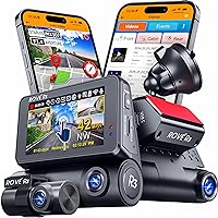 ROVE R3 Dash Cam Front and Rear with Cabin, 3” IPS Touch Screen, 3 Channel Dash Cam 1440P+1080P+1080P Car Camera with IR Night Vision, 5G WiFi, GPS, Supercapacitor, Supports up to 512GB Max