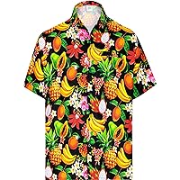 HAPPY BAY Mens Hawaiian Shirts Short Sleeve Button Down Shirt Men's Vacation Shirts Beach Summer Casual Tropical Shirts