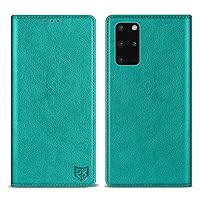 ZZXX for Samsung Galaxy S20 Plus Wallet Case with [RFID Blocking] Card Slot Stand Strong Magnetic Leather Flip Fold Protective Phone Case for Samsung Galaxy S20+ Case Wallet(Lake Blue-6.7 inch)