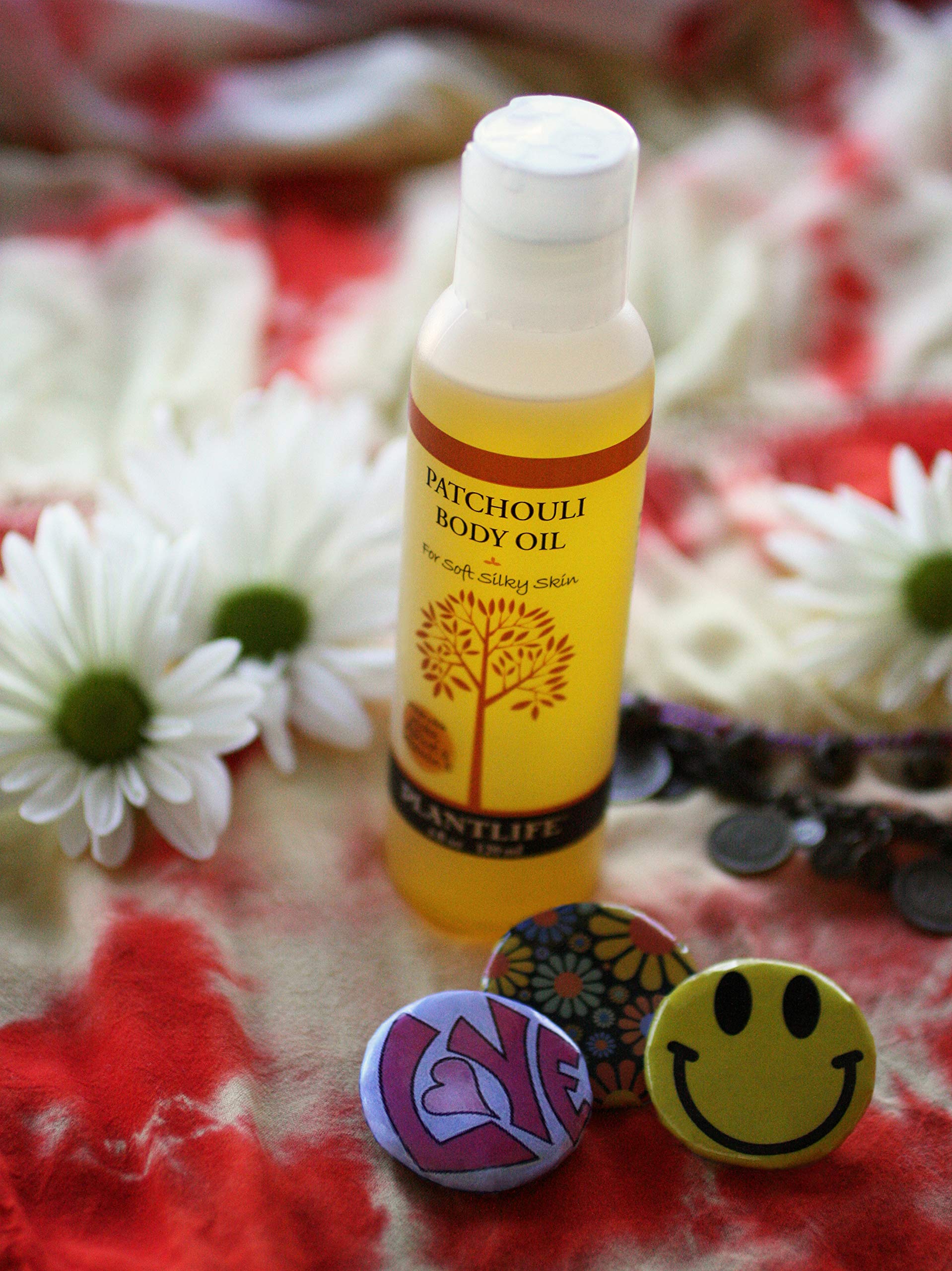 Plantlife Patchouli Body Oil - Formulated for Soft and Silky Skin Using Rich Plant Oils That Absorb and Leave a Light Aroma on the Skin - Made in California 4 oz