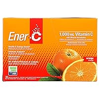 Ener-C Orange Flavor 1000MG Vitamin C Electrolyte Drink Mix, Non GMO, Gluten Free, 30 Packets