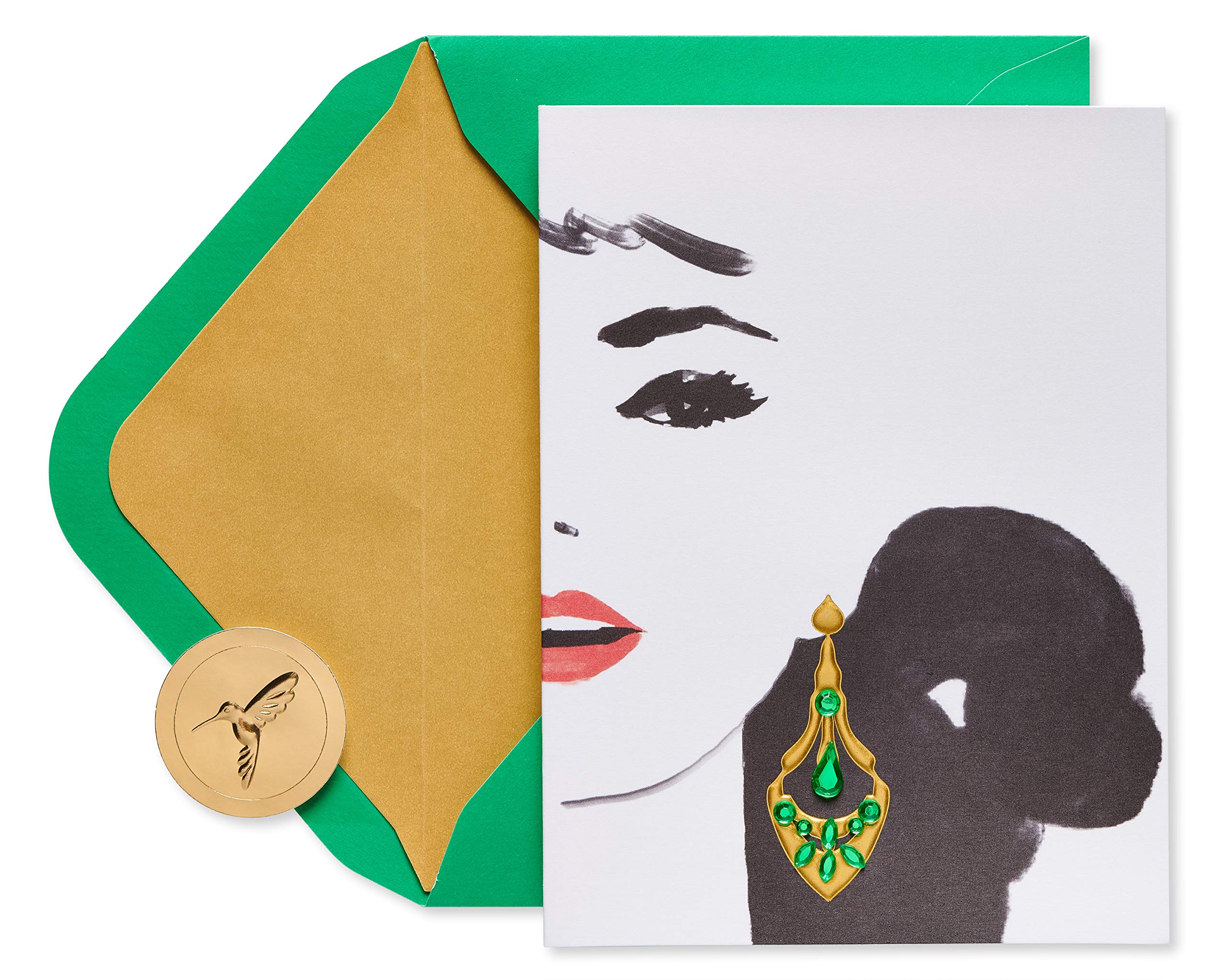 Papyrus Blank Cards with Envelopes, Gem Earring (8-Count)