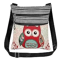 canvas grocery bag canvas crossbody bag women bags crossbody Canvas Shopping Bag Embroidered Owl Pouch Canvas Tote Pouch messenger bag satchel one shoulder printing bag Miss