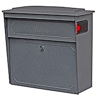 Mail Boss 7171 Townhouse, Granite Security Vertical Wall Mount Mailbox with Lock and Key for Home