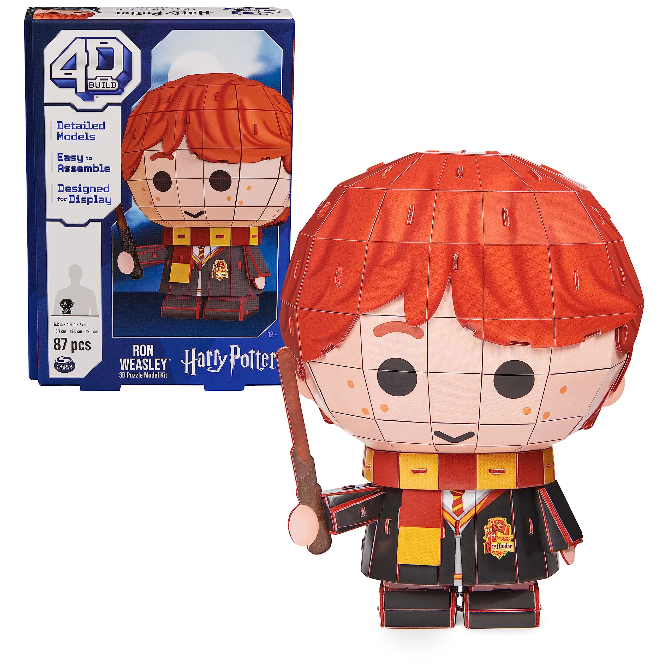 4D Build, Harry Potter Ron Weasley 3D Puzzle Model Kit 87 Pcs | Harry Potter Gifts Desk Decor | Building Toys | 3D Puzzles for Adults & Teens 12+