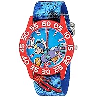 Disney Boy's 'Mickey Mouse' Quartz Plastic and Nylon Watch, Color:Blue (Model: W002994)