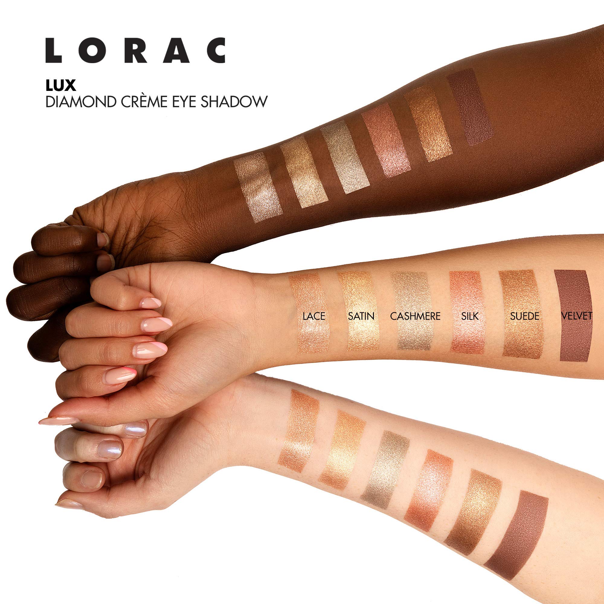 LORAC Lux Diamond Crème Eye Shadow | Metallic Shimmer Eyeshadow Powder | Velvet Brown