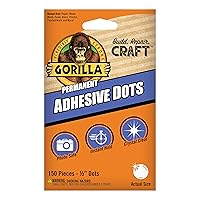 Gorilla Permanent Adhesive Dots, Double-Sided, 150 Pieces, 0.5