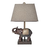 Elegant Designs LT3305-BWN Festive Elephant Table Lamp, Brown