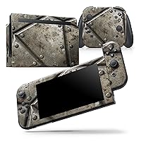 Compatible with Nintendo DSi XL - Skin Decal Protective Scratch-Resistant Removable Vinyl Wrap Cover - Bolted Steal Plates V2