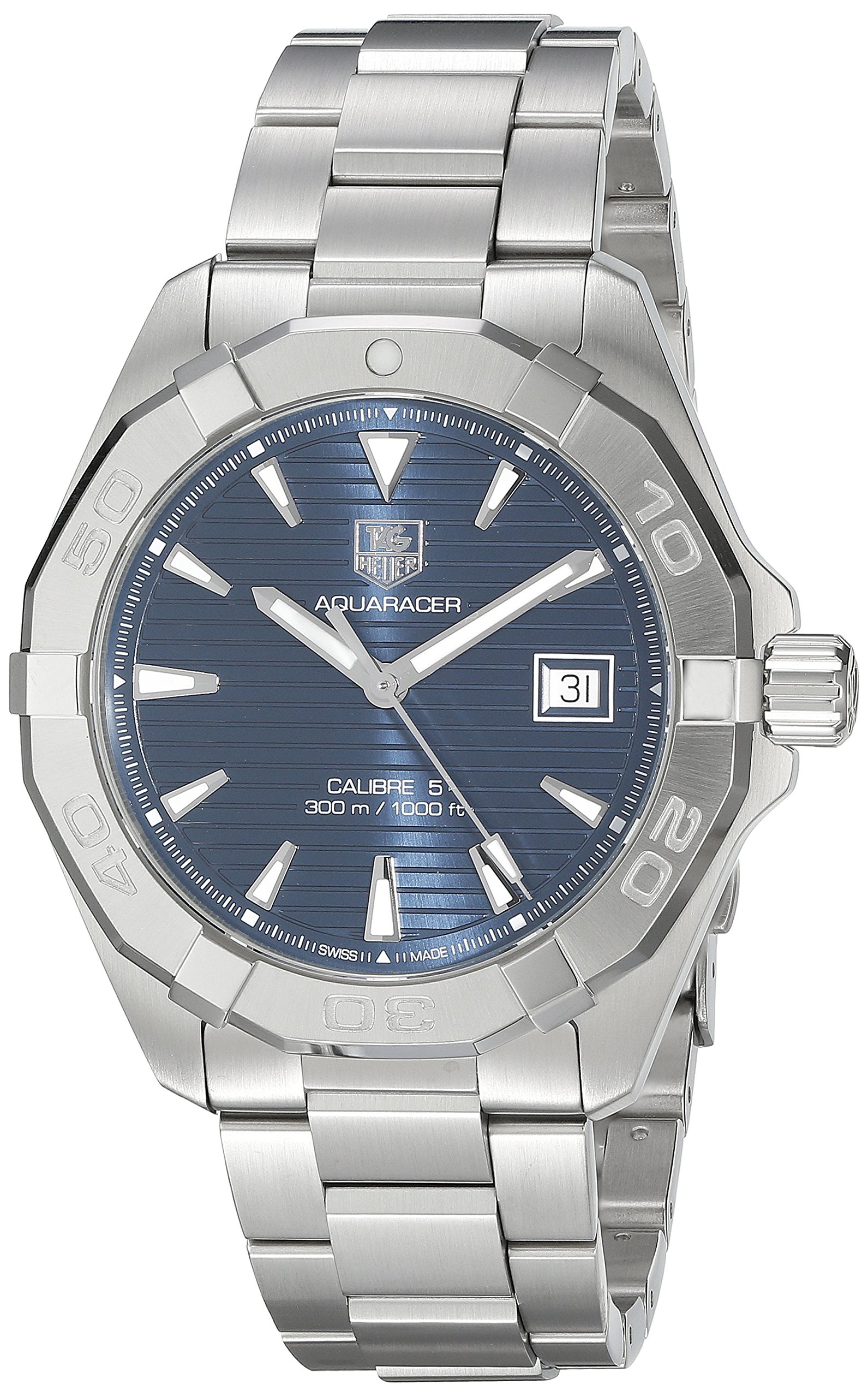TAG Heuer Men's 'Aquaracer' Swiss Automatic Stainless Steel Dress Watch, Color: Silver-Tone (Model: WAY2112.BA0928)