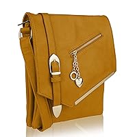 Mia K Collection Crossbody Bag for Women – Shoulder Strap – PU Leather Handbag Medium Ladies Messenger Side Purse