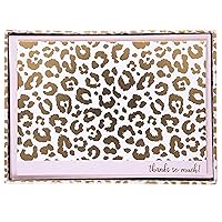 Graphique Box of Thank You Cards, Cheetah - Includes 16 Cards with Matching Envelopes and Storage Box, Cute Stationery Made of Durable Heavy Cardstock, Cards Measure 3.25