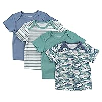 Hanes Baby-Girls Hanes Baby T-Shirt, Flexy Soft Stretch Shirt, Expandable Shoulder, 4-Pack