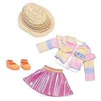 Glitter Girls – Cuties in Ruffles & Pleats Outfit – 14-inch Doll Clothes – Rainbow Jacket, Skirt, Hat, & Glitter Shoes – Kids Ages 3 and Up – Children’s Toys