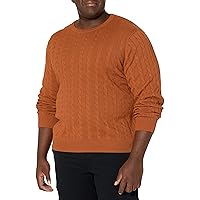 Amazon Essentials Men's Crewneck Cable Cotton Sweater