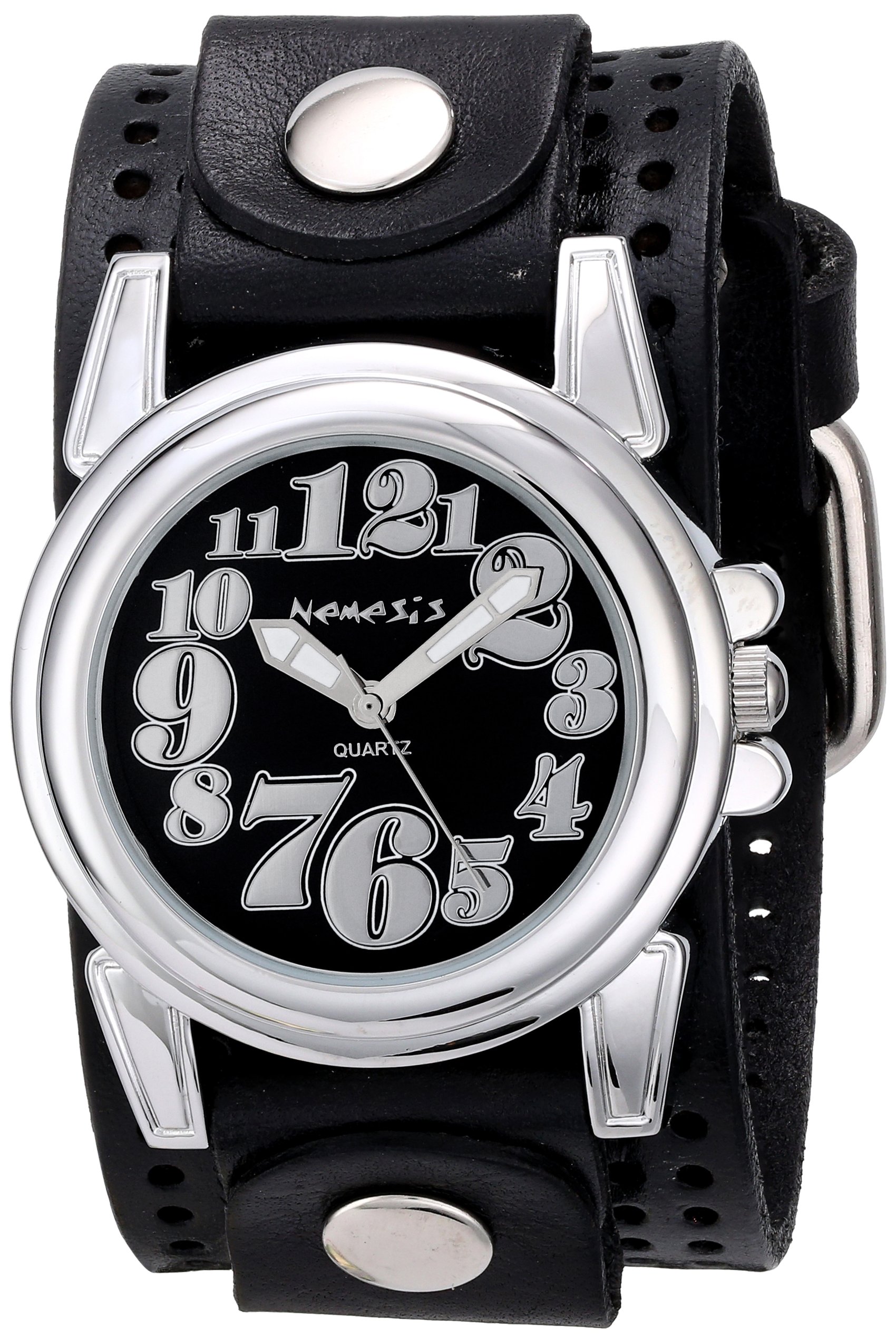 Nemesis Women's 069PLB-K Trendy Oversized Series Analog Display Japanese Quartz Black Watch