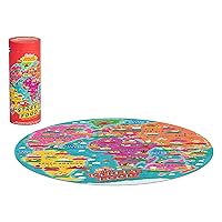 Ridley's Street Food Lover’s 1,000-Piece Jigsaw Puzzle – Circular Food Puzzle with Informational Image About Different Country’s Food, Sturdy Storage Tube Included – Activity Puzzle