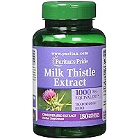 Milk Thistle 4:1 Extract 1000 Mg Softgels (Silymarin), 180 Count (Pack of 2)