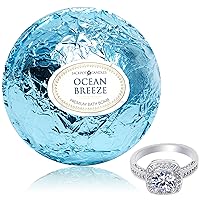 Bath Bomb with Size 8 Ring Inside Ocean Breeze Extra Large 10 oz. Made in USA