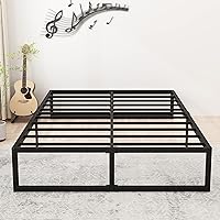 14 Inch Full Size Bed Frame No Box Spring Needed, Heavy Duty Metal Platform Beds with Sturdy Steal Slats for Mattress Foundation, Easy Assembly, Noise Free, Black