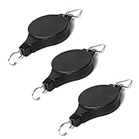3 Pack Plant Hook Pulley, Retractable Plant Hanger Easy Reach Hanging Flower Basket for Garden Baskets Pots and Birds Feeder Hang High up and Pull Down to Water Or Feed (Black)