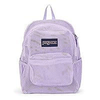 JanSport Eco Mesh Backpack, Pastel Lilac, 17” x 12.5” x 6” - Semi-Transparent Bookbag for Adults with Laptop Sleeve, Padded Back Panel - Large Backpack