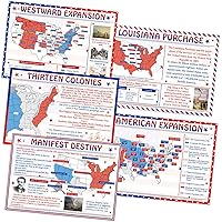 5 Pcs American Expansion in US History Poster Set Social Studies Classroom Decorations Study Materials for Teachers Middle School and High School Classroom History Classroom Decorations
