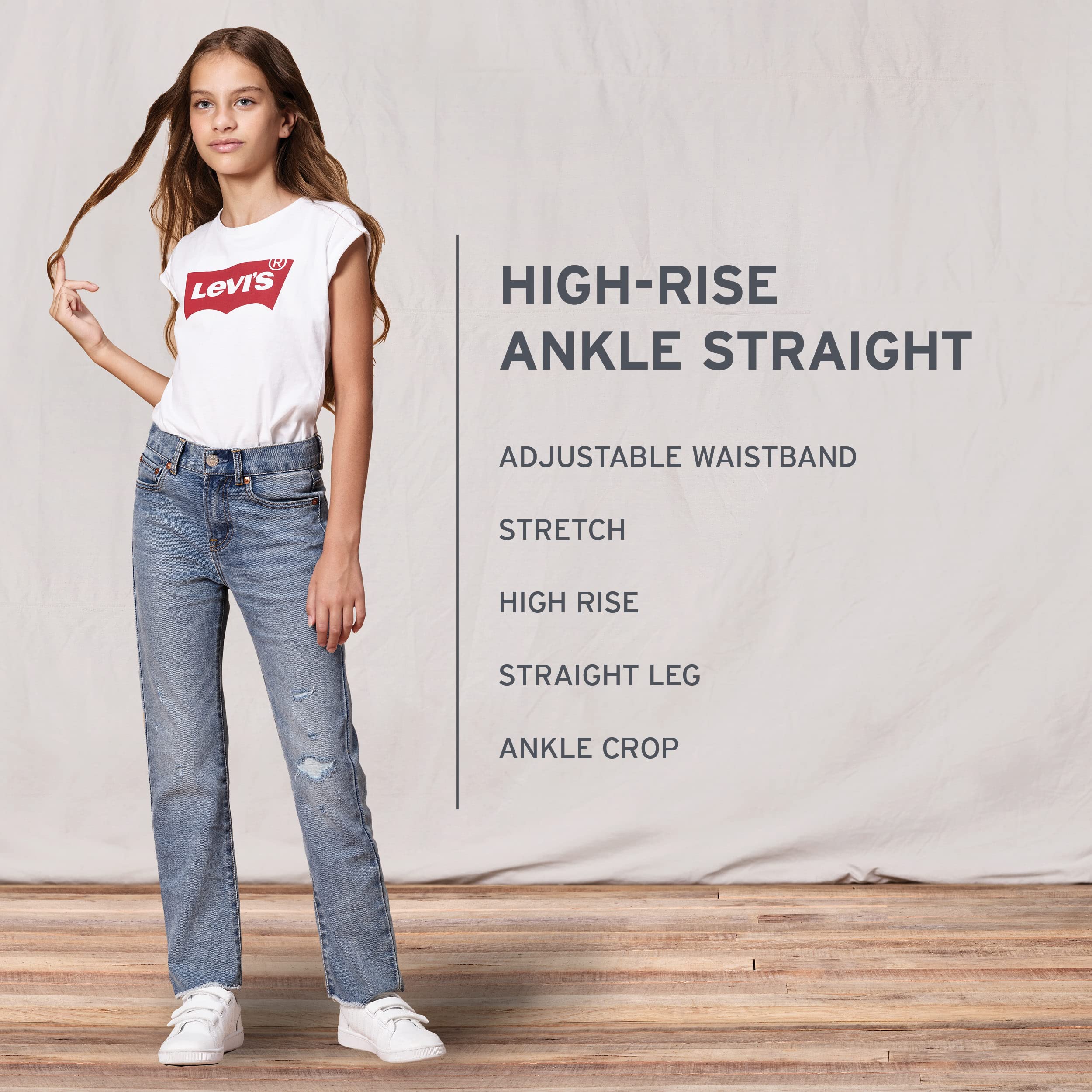 Levi's Girls' High Rise Straight Fit Jeans