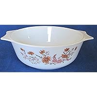 Pyrex 1-1/2 Quart Mixing Bowl - Peach Floral - Made in England
