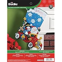 Bucilla 18-Inch Christmas Stocking Felt Applique Kit, Holiday Drive