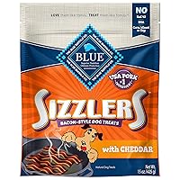 Blue Buffalo Sizzlers Natural Bacon-Style Soft-Moist Dog Treats, Cheddar Pork 15-oz bag