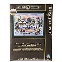 Dimensions Gold Collection Counted Cross Stitch Kit, Treasured Time Christmas Cross Stitch, 16 Count Dove Grey Aida, 16'' x 12''