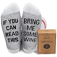 VINAKAS Mothers Day Gifts for Mom, If You Can Read This Bring Me Some Wine - Fun Socks for Women