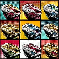 Bearded Dragon Pop Art Gift Wrapping Paper, Beardie Gfit Wrap, Bearded Dragon Wrapping Paper, Reptile Wrapping Paper, Lizard Gift Wrap (30x72 v2)