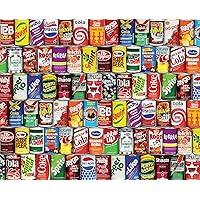 Retro Refreshments - 1000 Piece Jigsaw Puzzle- Vintage soft drink can collage to challenge your brain