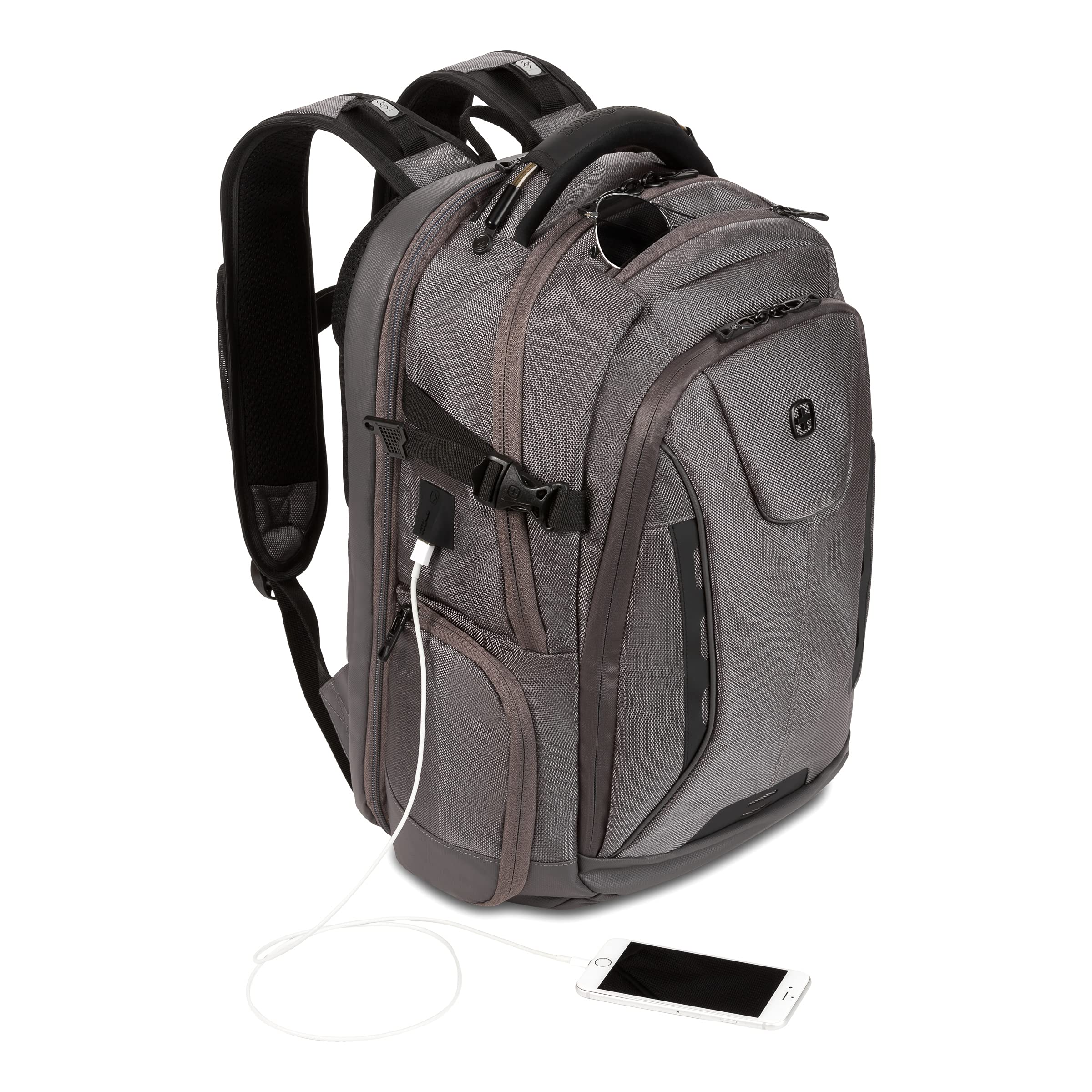 SwissGear ScanSmart Laptop Bag, Gray Ballistic, Fits 15-Inch Notebook