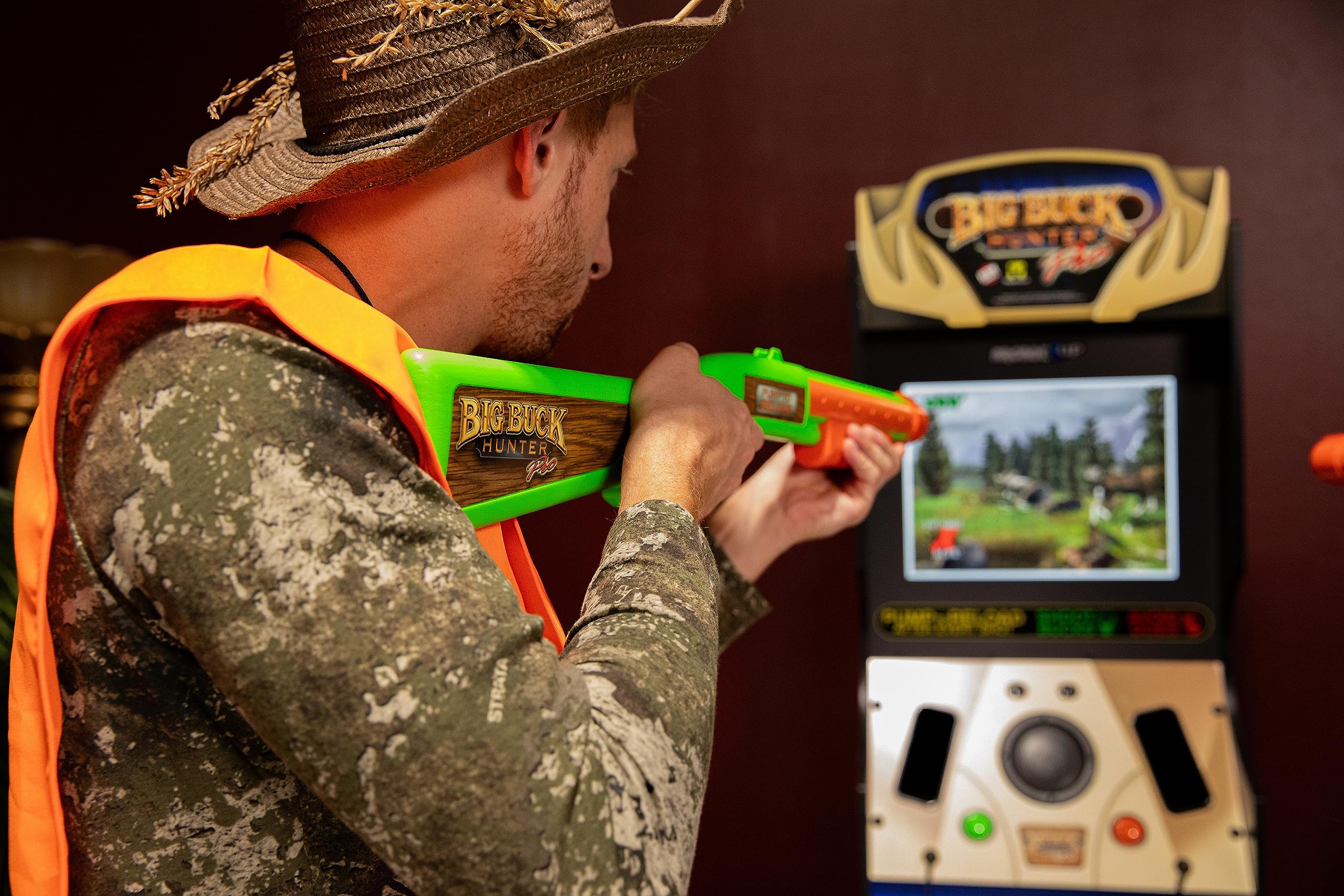 Arcade1Up Big Buck Hunter Pro Deluxe Arcade Machine for Home, 5-Foot-Tall Stand-up Cabinet, 4 Classic Games, and 17-inch Screen