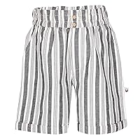 Madeline Girls Linen Shorts Cotton/Linen Stripes