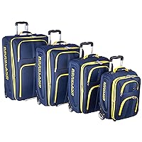 Rockland Polo Equipment Varsity Softside Upright Luggage, Navy, 4-Piece Set (18/22/26/30)