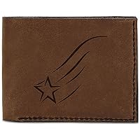 Men's Star Pattern-4 Handmade Natural Genuine Leather Trifold Wallet MHLT_05