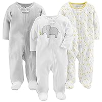 Unisex Babies' Cotton Footed Sleep and Play, Pack of 3