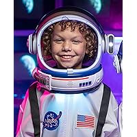  AEROSQUAD-Kids Astronaut Costume with Helmet, Nasa Space Helmet  Suit for Toddler with LED Lights, Movable Visor & Mission Sounds- Astronaut  Suit Kids, Role Play Halloween Dress for Boys & Girls (L) 