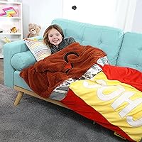 Good Banana K’ Chocolate Bar Snuggly Blanket, Ultra Soft Sensory Plush, Cloud-Like Faux Fur, Adorable Wrapper, Calming, Relaxing Nap Time and Sleep, Friendly Couch Companion, Whole-Body Comfort