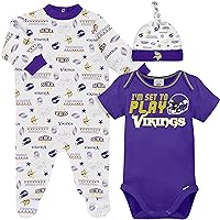 Gerber Unisex Baby NFL Team Footed Sleep and Play and Bodysuit Gift Set