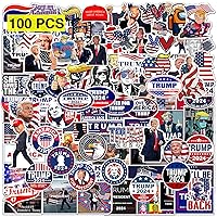 Trump 2024 Stickers (100 pcs) Patriotic American Support Sticker USA Flag Decal Gifts Merch for Laptop Window Luggage Guitar Skateboard