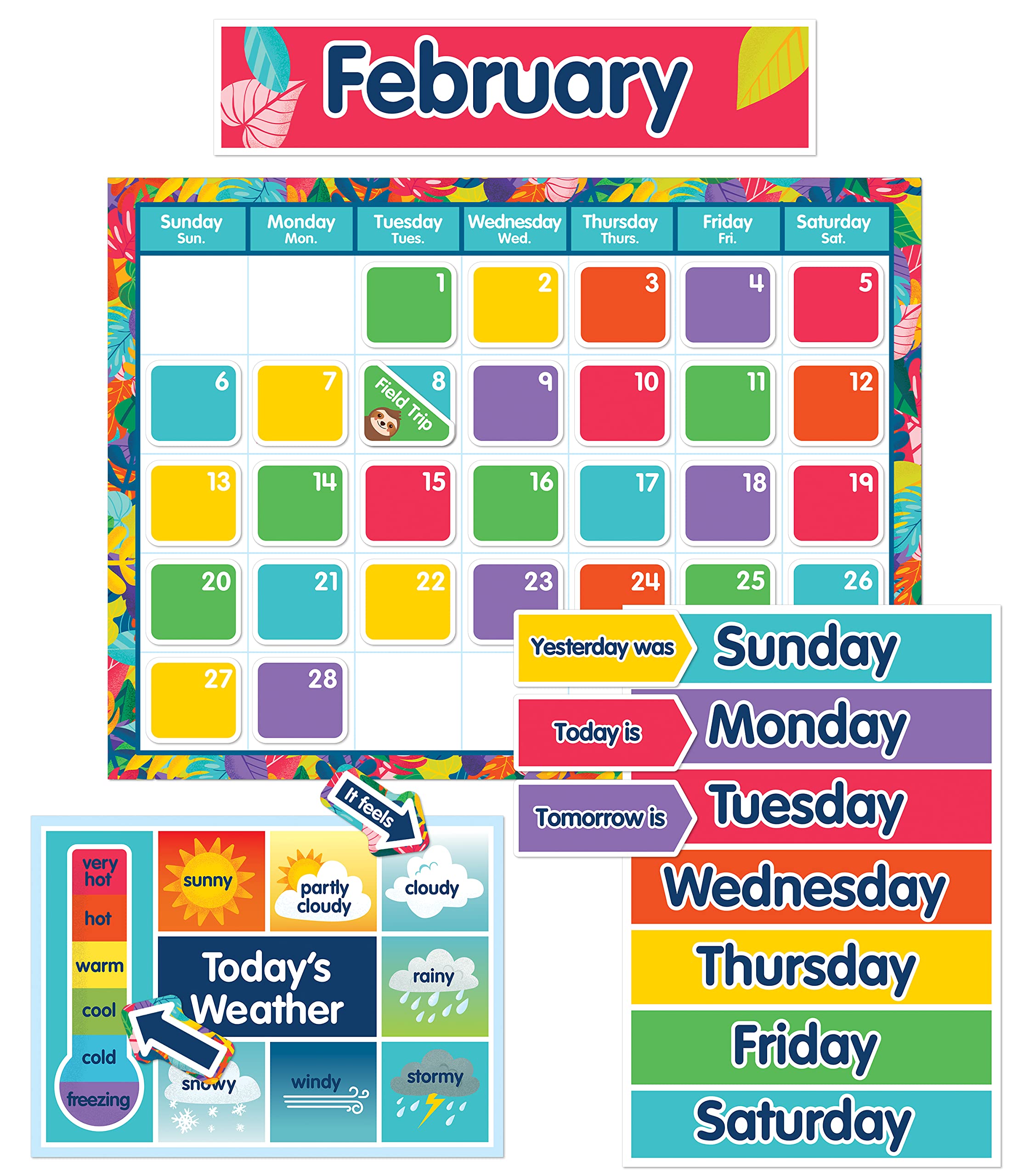 Buy Carson Dellosa One World Calendar Bulletin Board Set, Monthly Wall